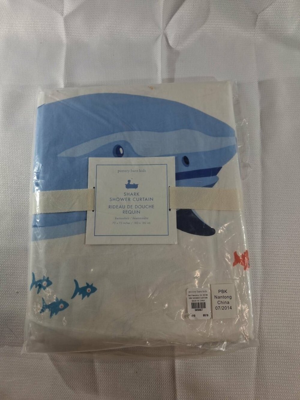 2014 Pottery Barn Kids Shark Shower Curtain 72in x 72in